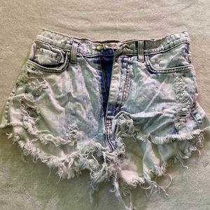 High Waisted, Super Distressed Jean Shorts